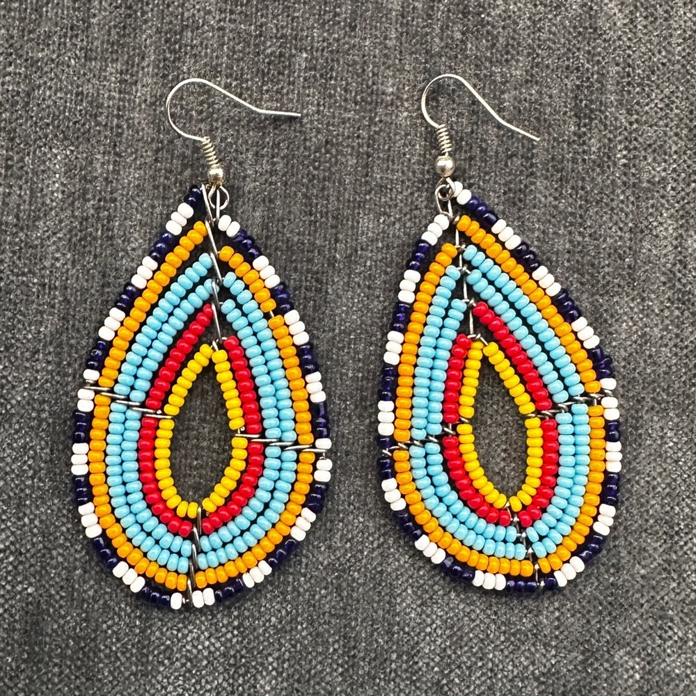 NEW African Handmade Beaded Earrings